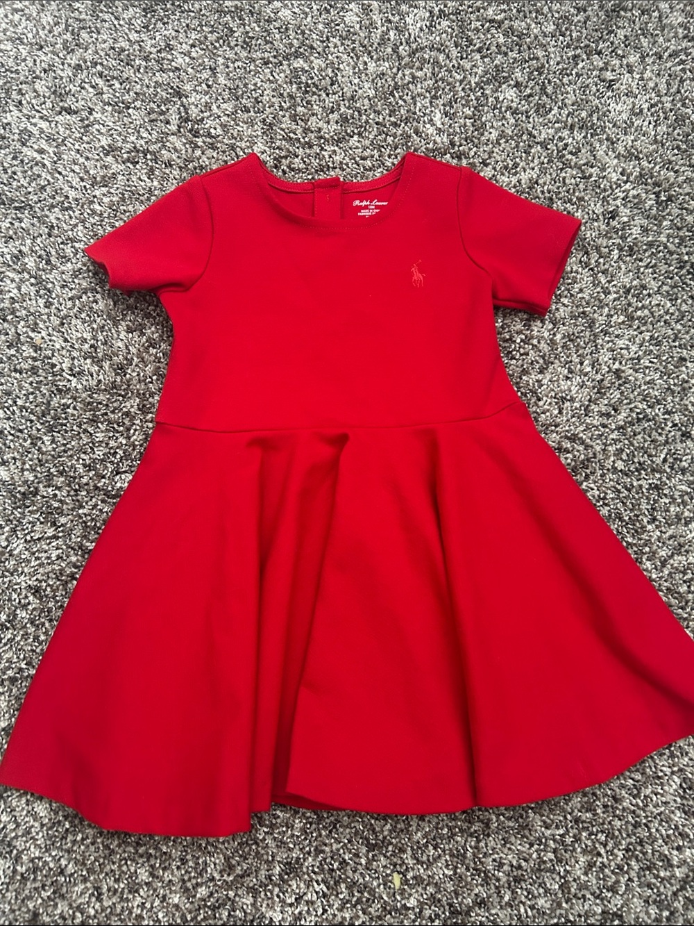 Ralph Lauren Girl's Bright Red Short Sleeve Fit-and-Flare Dress